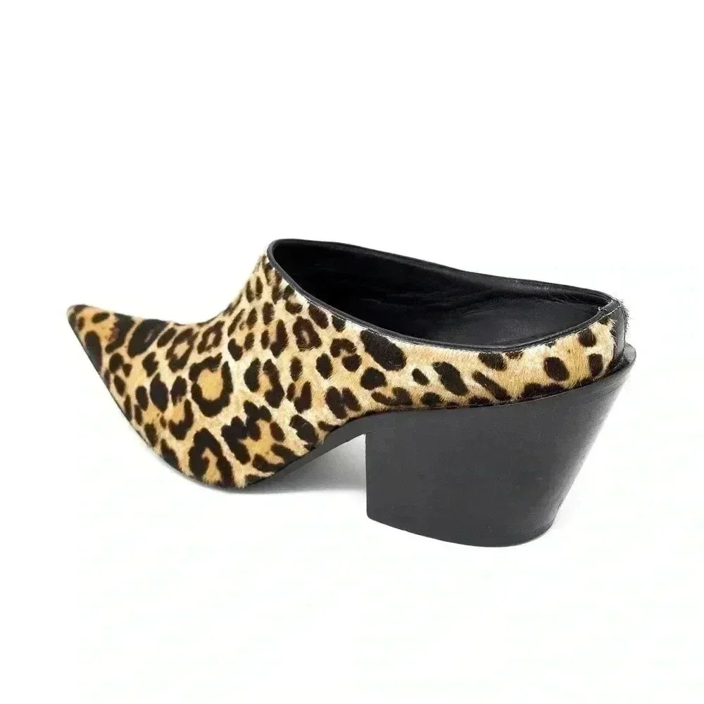 Haider Ackermann Leopard Print Pointed Mules Size… - image 4